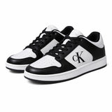Calvin Klein Men’s Black & White Leather Sneakers