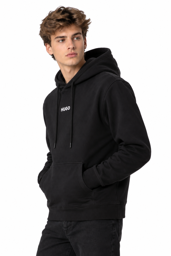 HUGO Hoodie Dapo Logo  Print Men _ Black
