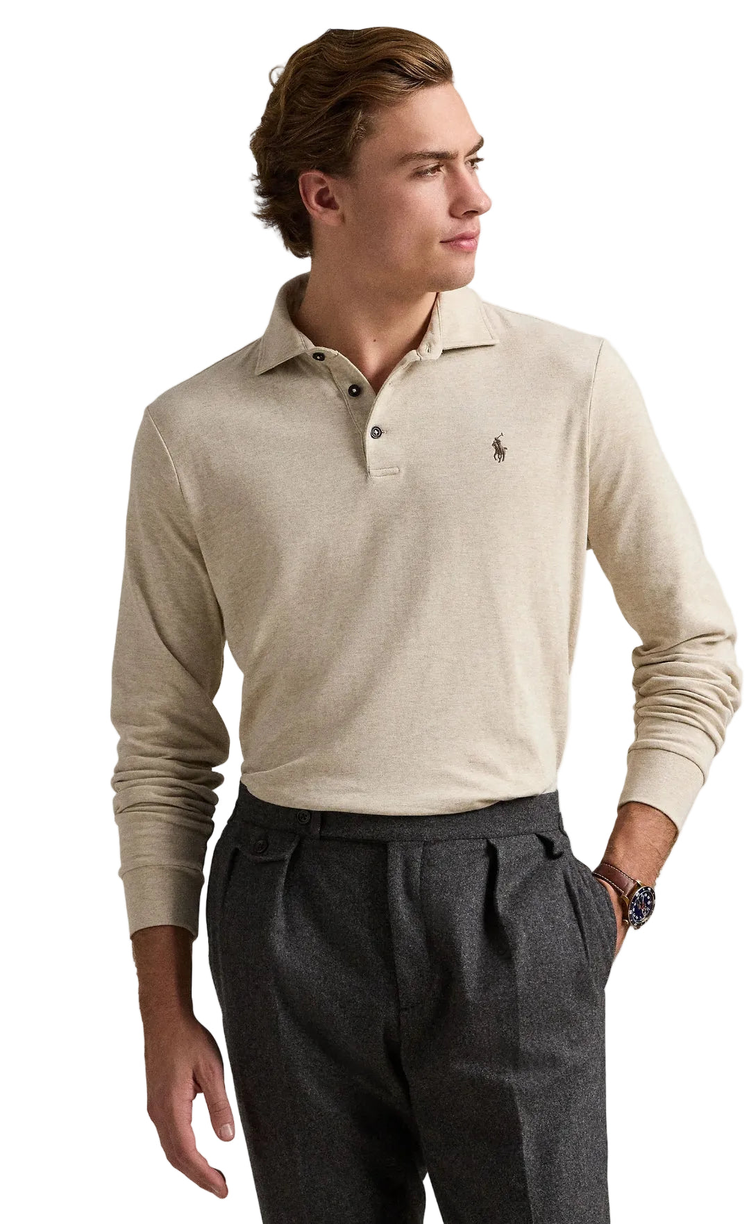 Polo Ralph Lauren LUXURY JERSEY Polo Fet T-shirt Wool _ Beige
