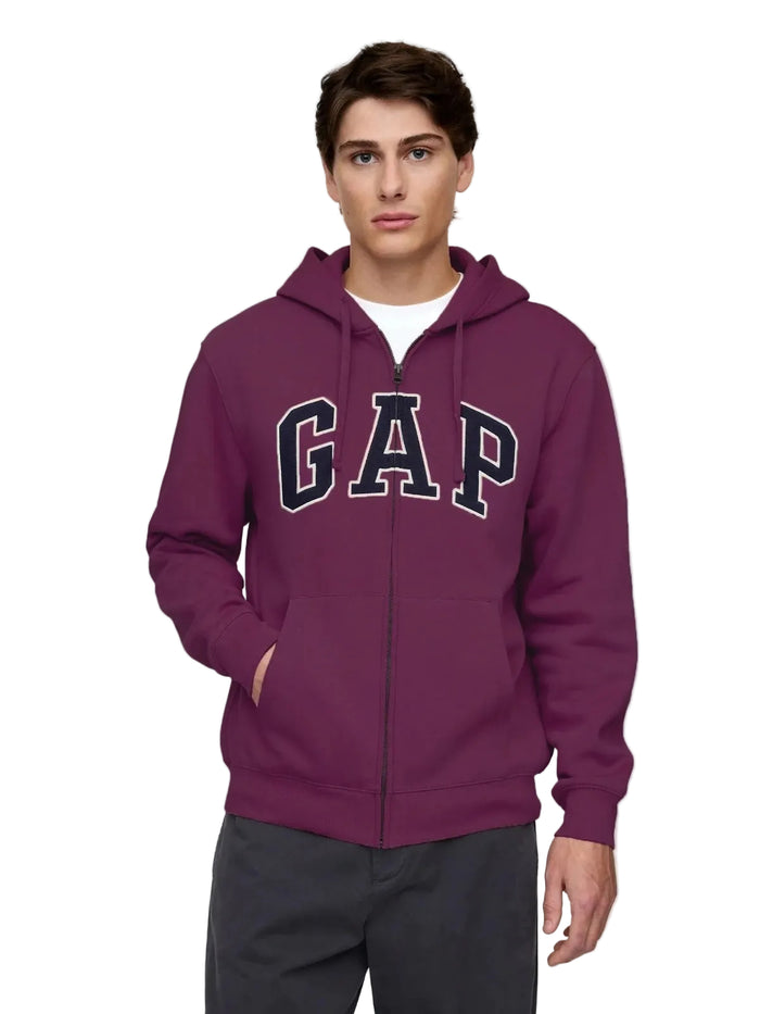 GAP Soft Arch Logo Zip Hoodie _ Burgundy