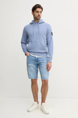 Calvin Klein Hoodie Men Logo Prited _ Ocean blue