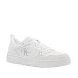 Calvin Klein Jeans Debossed-Logo Leather Trainers _ White