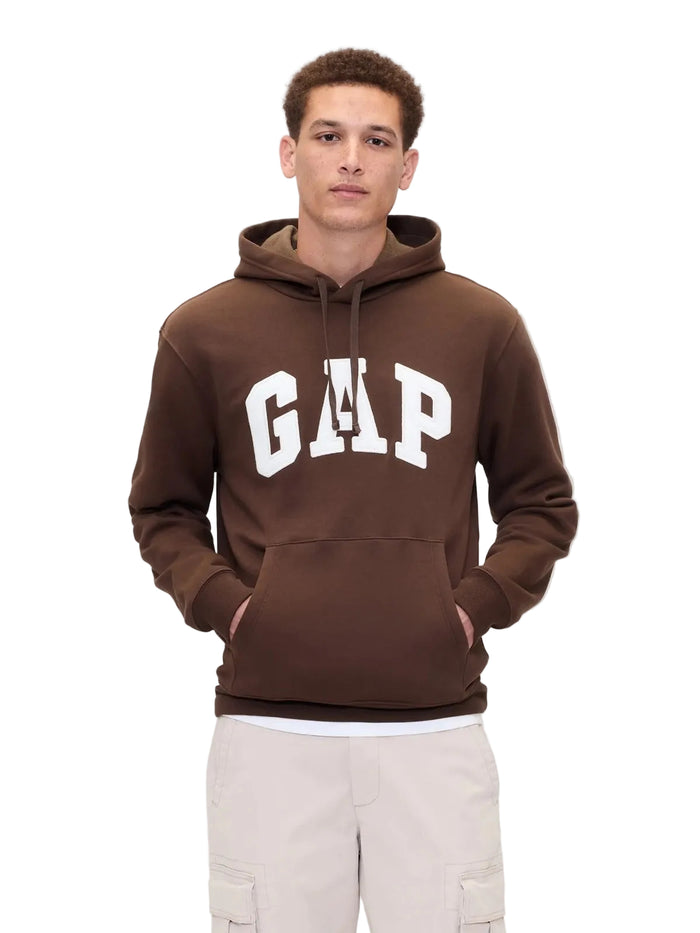 GAP Men’s Relaxed Logo Hoodie – Brown