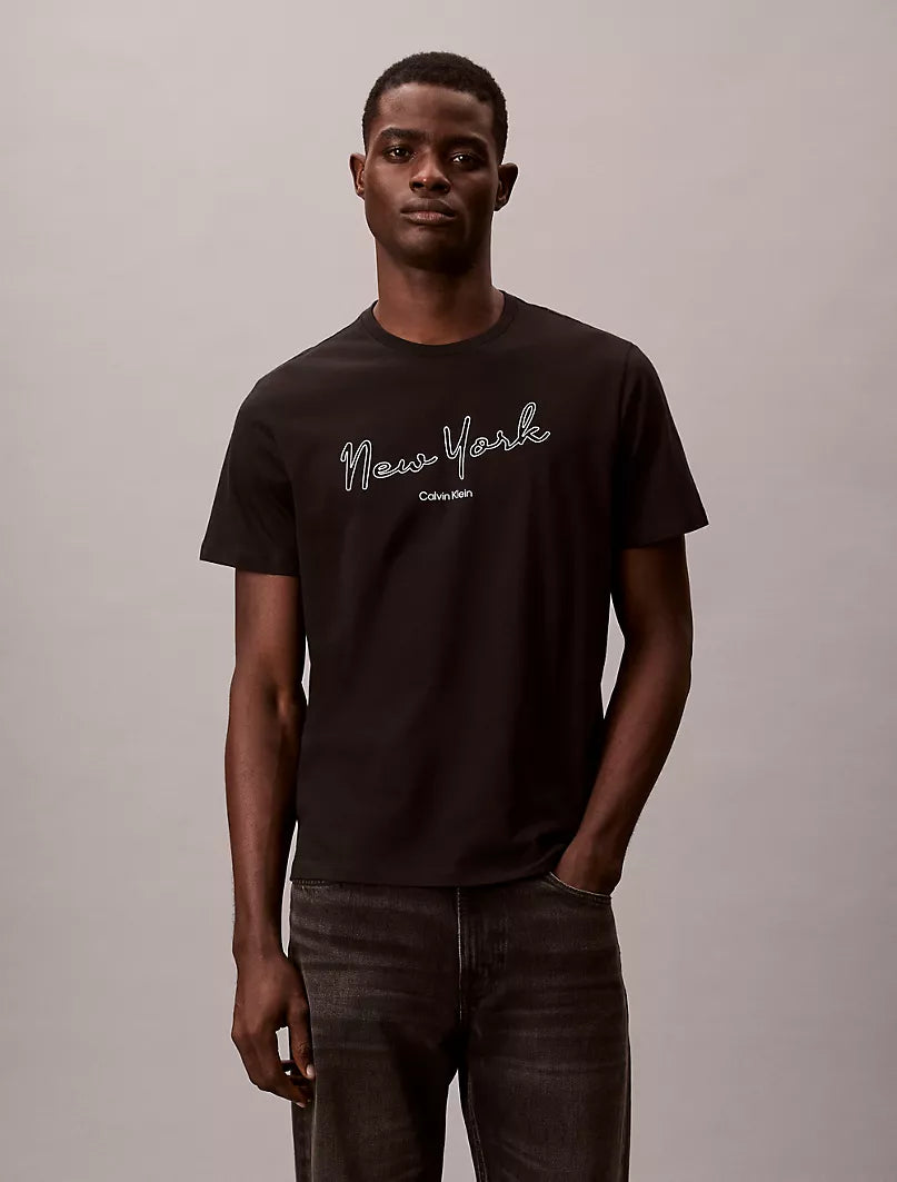 Short Sleeve  Calvin Klein New York Logo Graphic Classic T-shirt