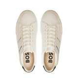 shoes Boss Faux-leather trainers Men Color Off White