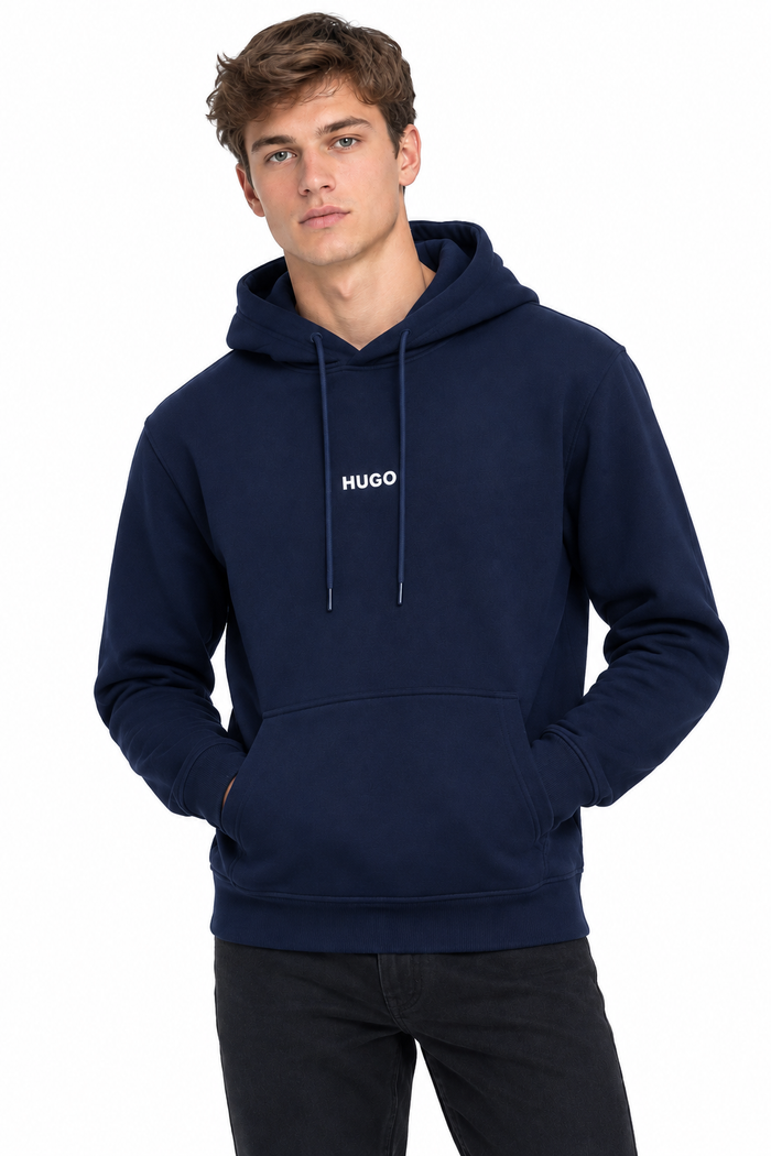 HUGO Dapo Logo  Hoodie  Print Men _ Navy
