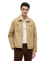 TOMMY HHLFIGER Garment-Dyed Denim Utility Zip  Men jacket _ Beige