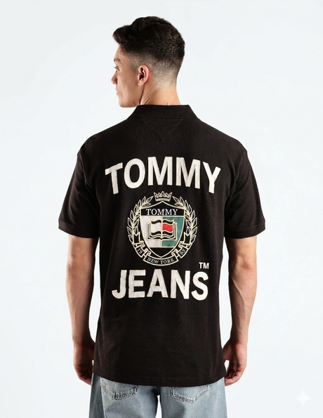 Tommy jeans embroidered logo polo T_shirt