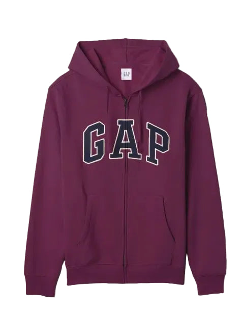 GAP Soft Arch Logo Zip Hoodie _ Burgundy