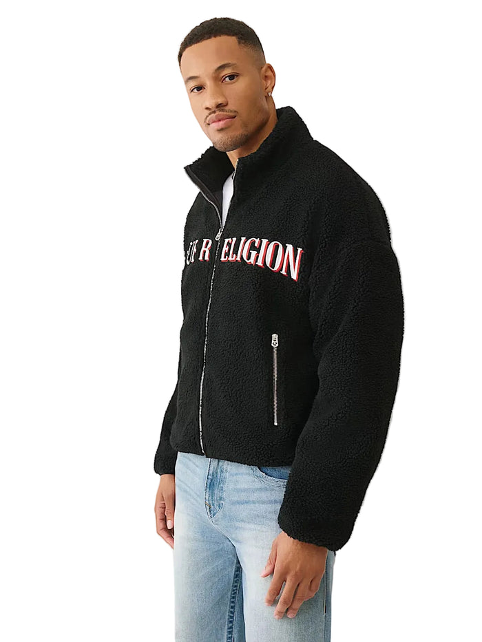 True Religion sherpa logo Men jacket _ Black