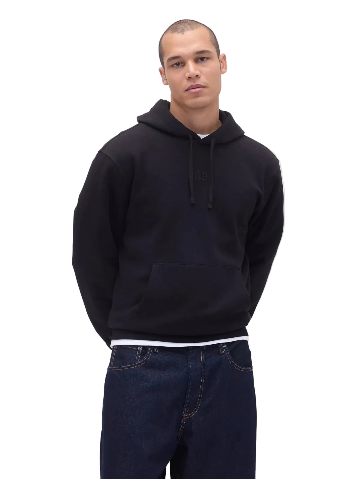 GAP Men’s Relaxed Mini-Logo Hoodie – Full Black