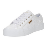 Guess Women’s All-White Embossed Logo Sneaker