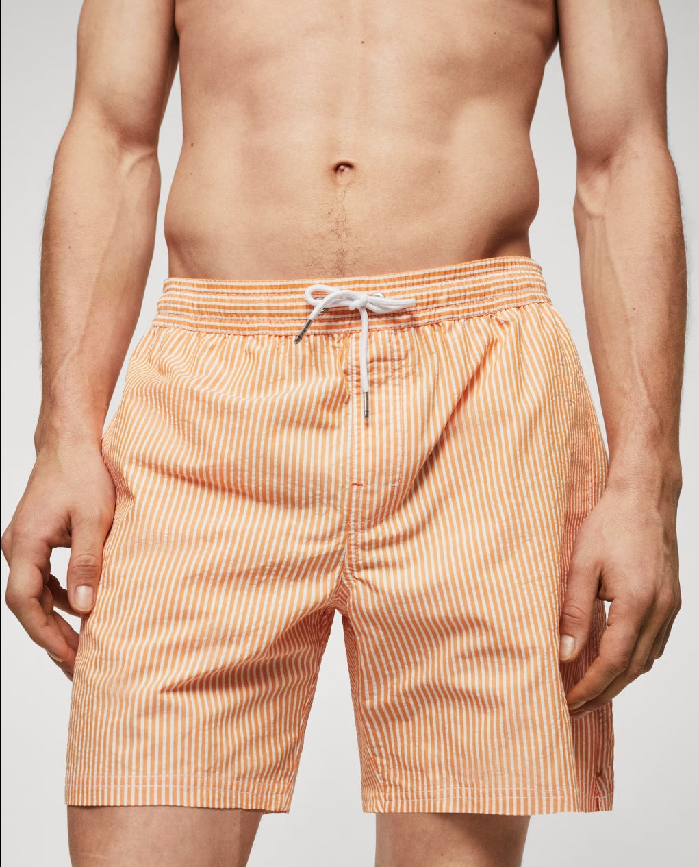 MNG Seersucker striped Swim Trunk