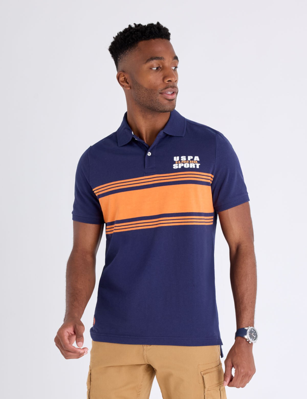 U.S polo Assn Horizontal Stripe Logo T_shirt