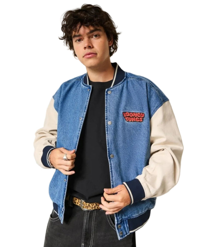 Hollister  Men Looney Tunes Graphic Denim jacket _ Multicolor