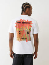 Short Sleeve T-Shirt True flocked palm tree true Religion  regular fit _ White