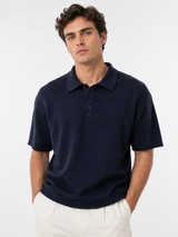 Mng Fine knit with microstructurepolo shirt