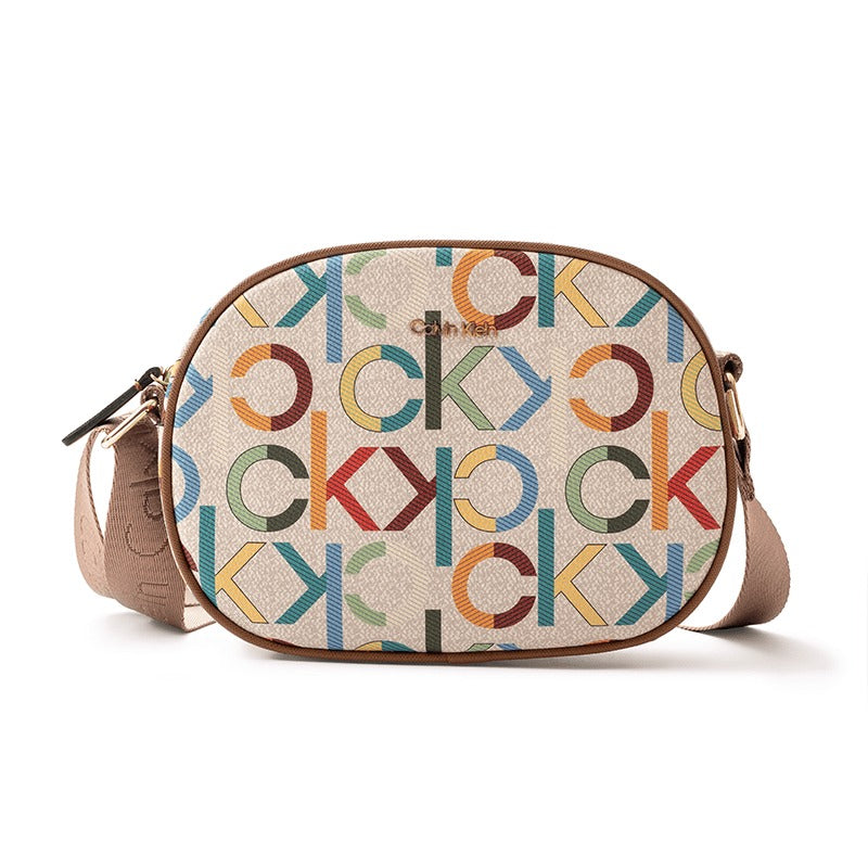 Calvin Klein Women Monogram Rounded Crossbody Bag Multicolor