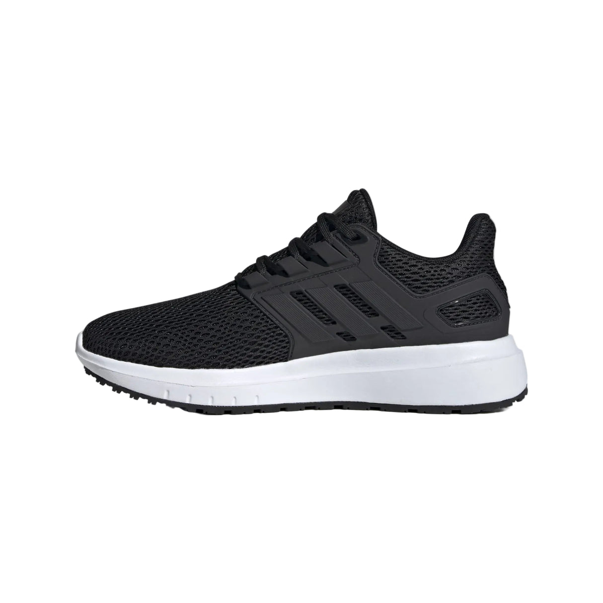 Adidas Ultimashow running shoe in black with a white midsole.