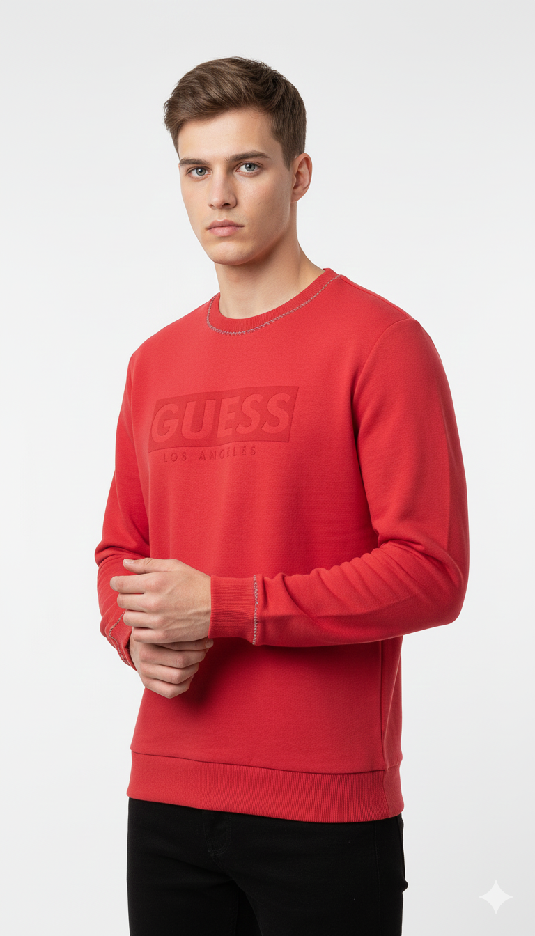 Guess Sweatshirt Logo Printed Men _ Water melon color