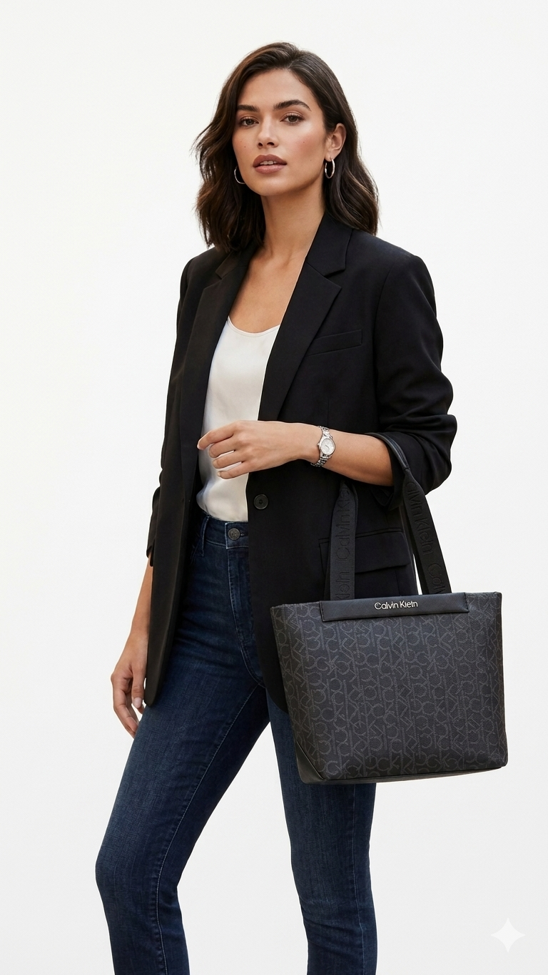 Calvin Klein Signature Monogram Tote Bag Women