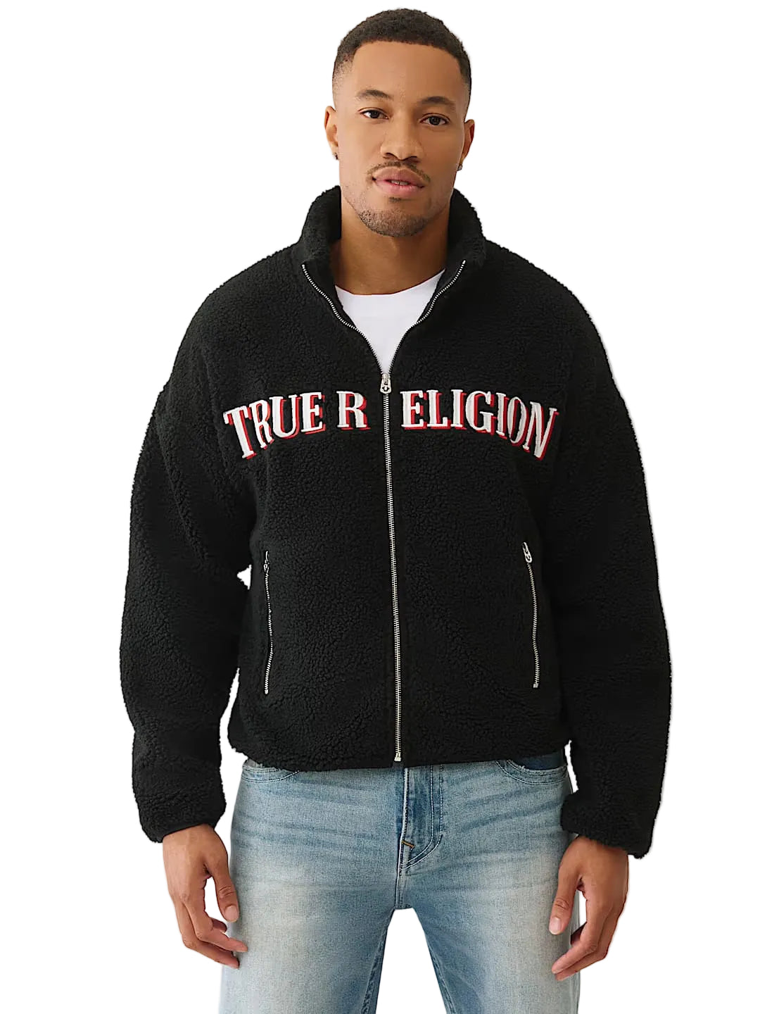True Religion sherpa logo Men jacket _ Black