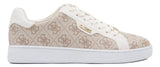Guess Women’s Beige Monogram Lace-Up Sneakers