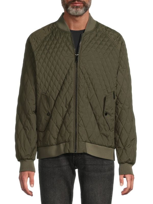 KARL LAGERFELD Diamond Quilted Bomber JAKET