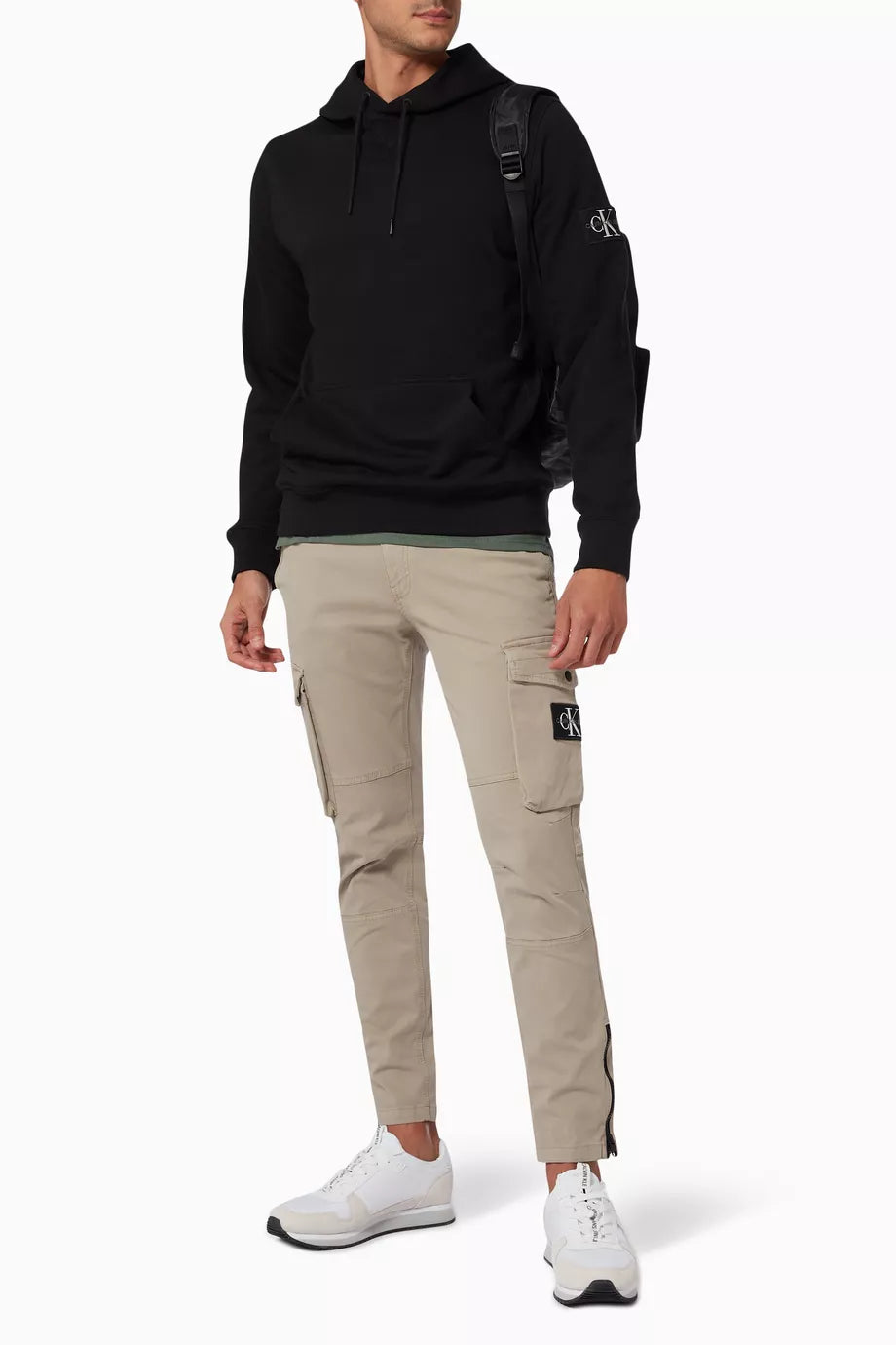 Calvin Klein Hoodie Men Logo Prited _ Black