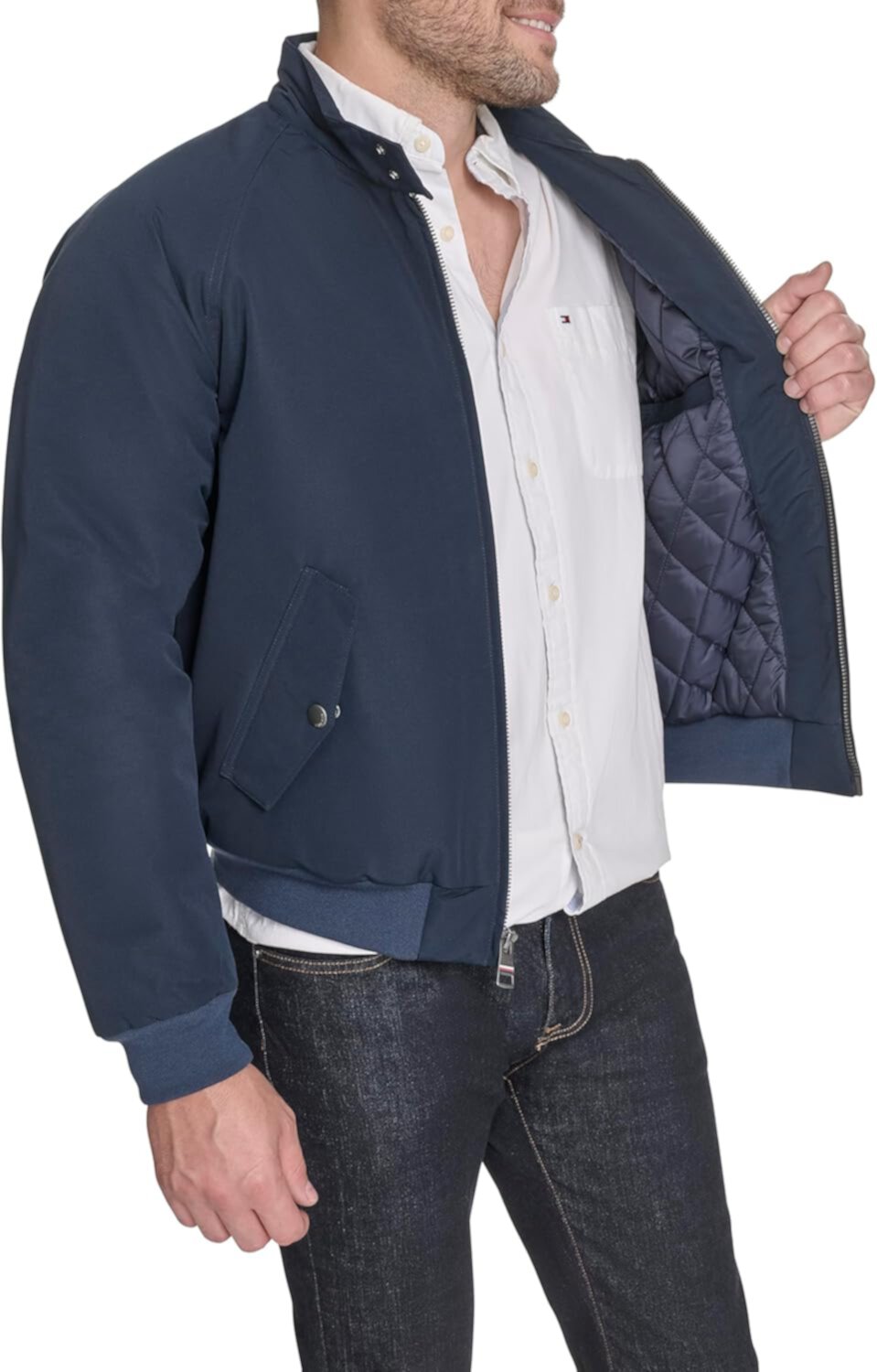 Tommy Hilfiger textile bomber  with lightweight Men Jacket Navy