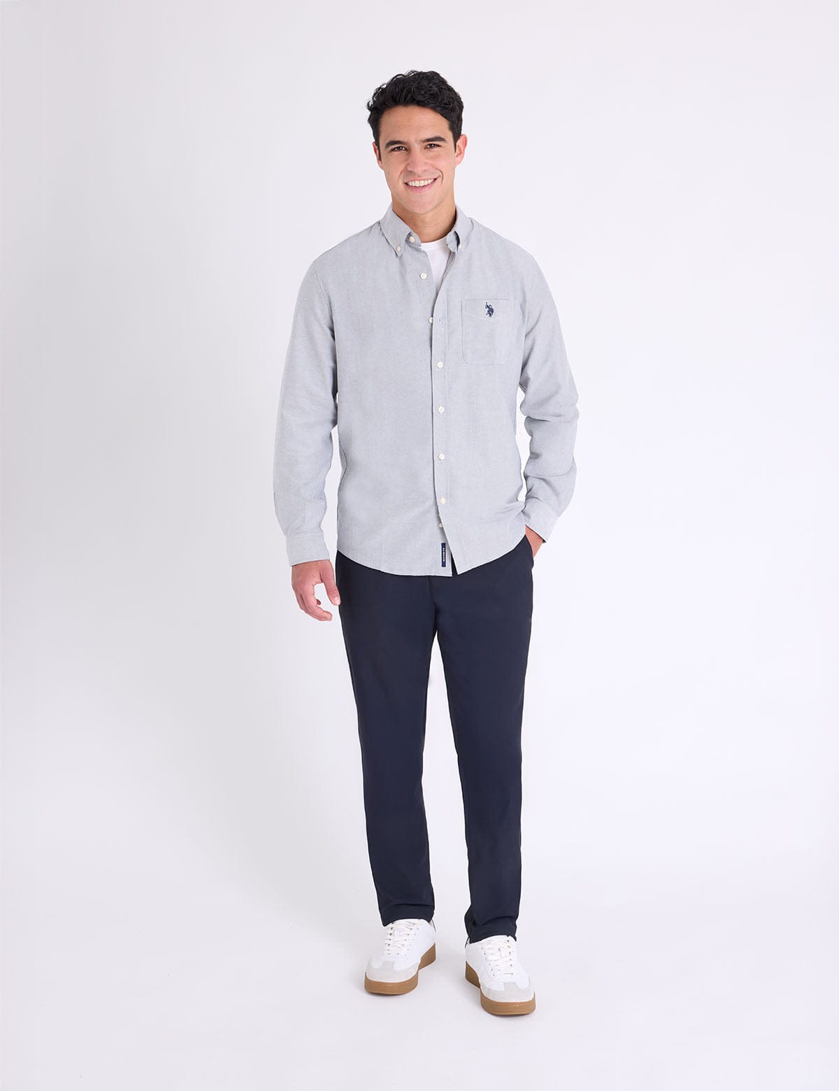 u.s polo stretch shirt with classic collar shirt