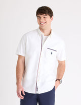 u.s polo Short Sleeve Oxford  with Signature Stripes shirt