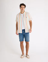 u.s polo short sleeve stretch slub poplin shirt