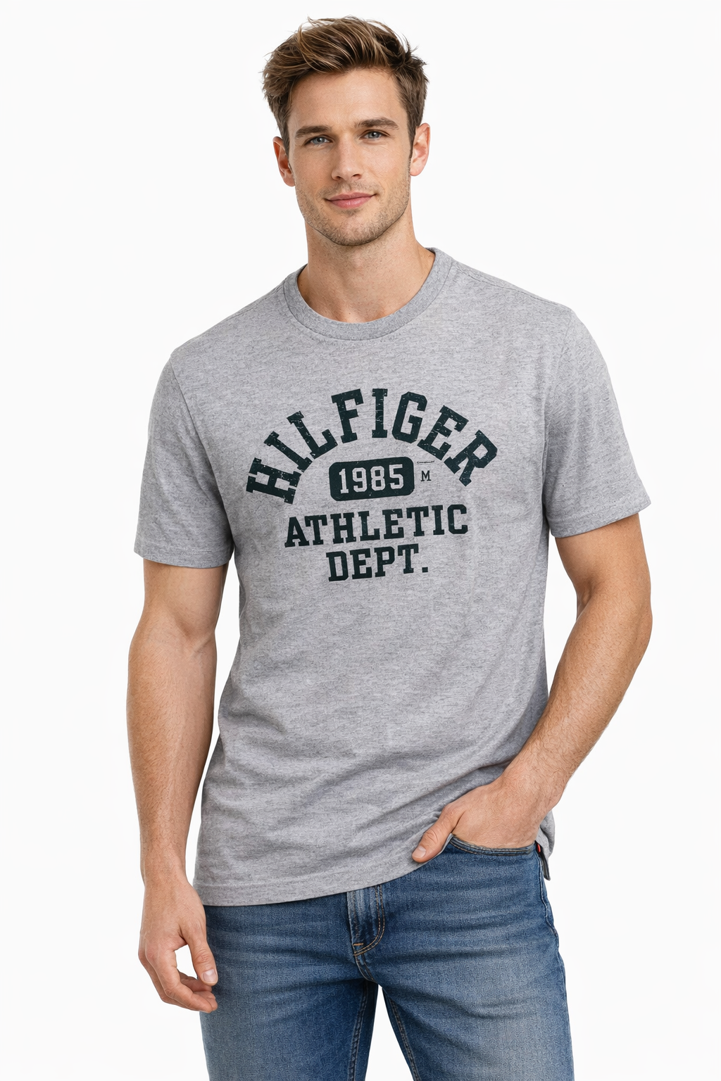 TommyHilfiger 1985 Athletic Logo T-Shirt  regular fit _ Grey
