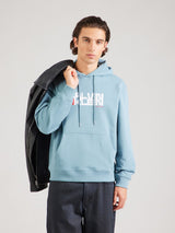Calvin Klein Hoodie Men Logo Printed _ Turquoise