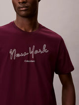 New York Logo Graphic Classic T-Shirt Calvin Klein jeans  regular fit _ Purple