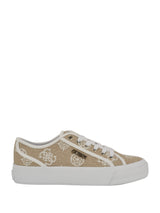 GUESS Women’s Beige Monogram Lace-Up Sneakers