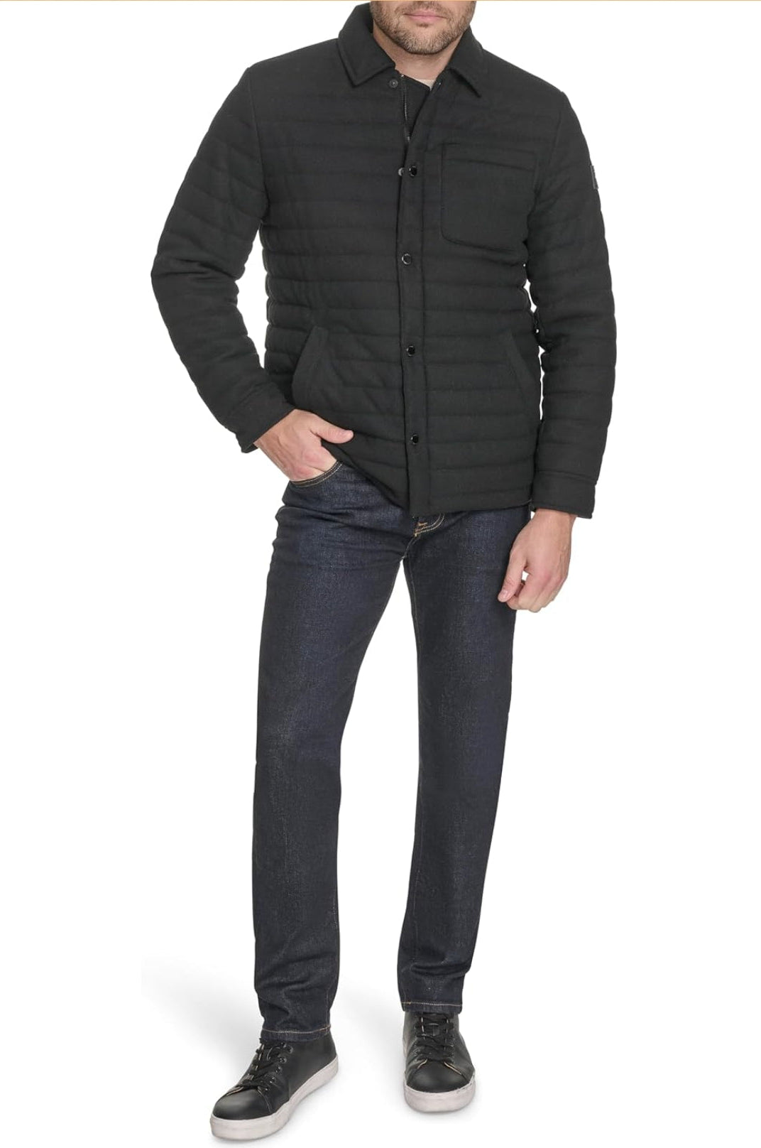 TOMMY HILFIGER Quilted Wool Blend Men jacket _ Black