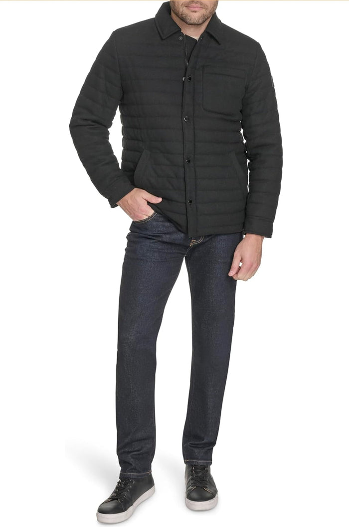 TOMMY HILFIGER Quilted Wool Blend Men jacket _ Black