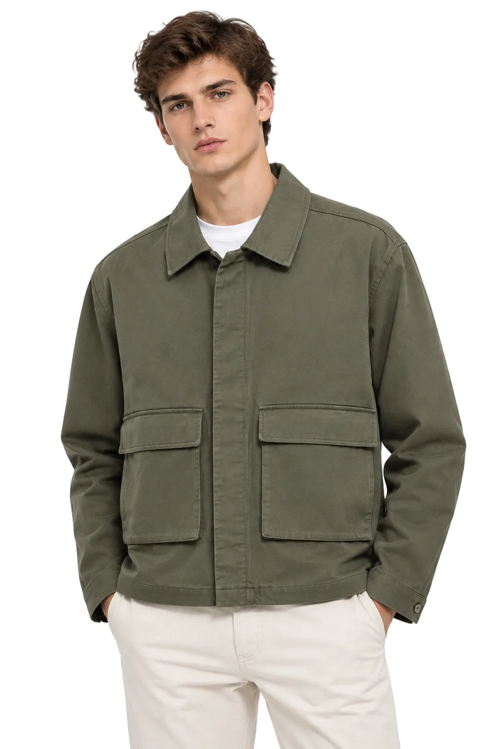 TOMMY HLFIGER Lightweight Utility Men jacket _ Olive