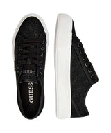 Guess Women’s Black Monogram Lace-Up Sneakers