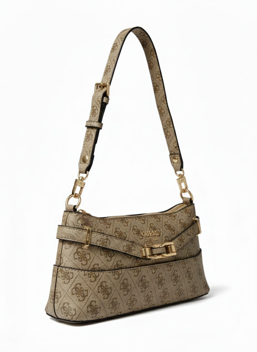 Guess Monogram Baguette Shoulder Bag
