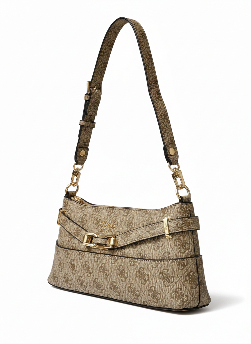 Guess Monogram Baguette Shoulder Bag