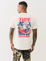 True Religion checkered buddha logo tee Men t-shirt  regular fit