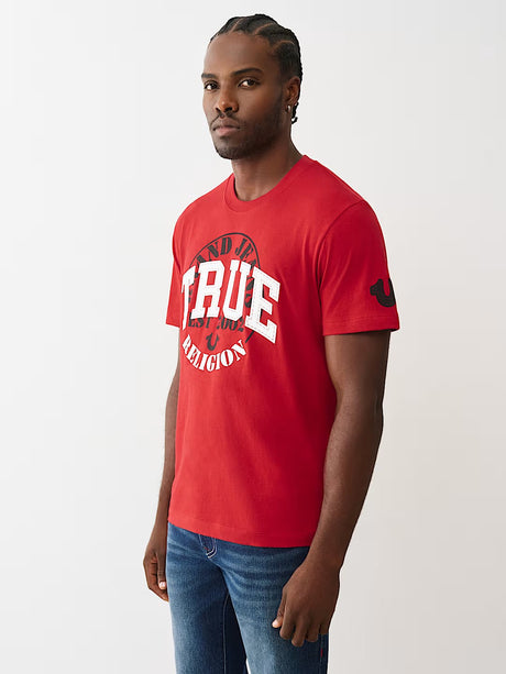 True Religion logo stitch appliqué tee Men t-shirt  regular fit