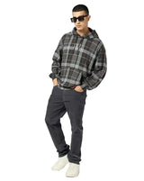 GAP Men’s Multi-Colour Plaid Drop-Shoulder Hoodie – Multicolor