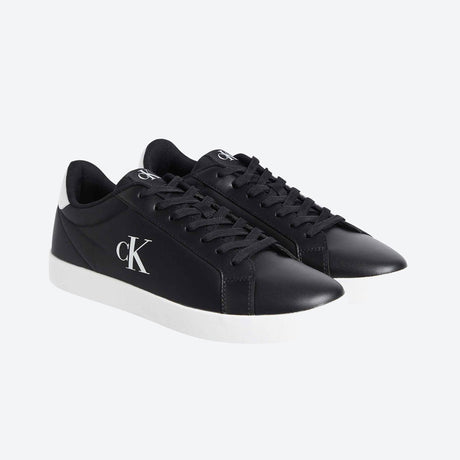This is a pair of Calvin Klein 3 Cupsole Laceup Pu Mg Ck Black trainers.