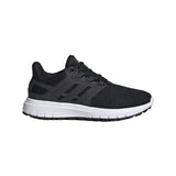 Adidas Ultimashow running shoe in black with a white midsole.