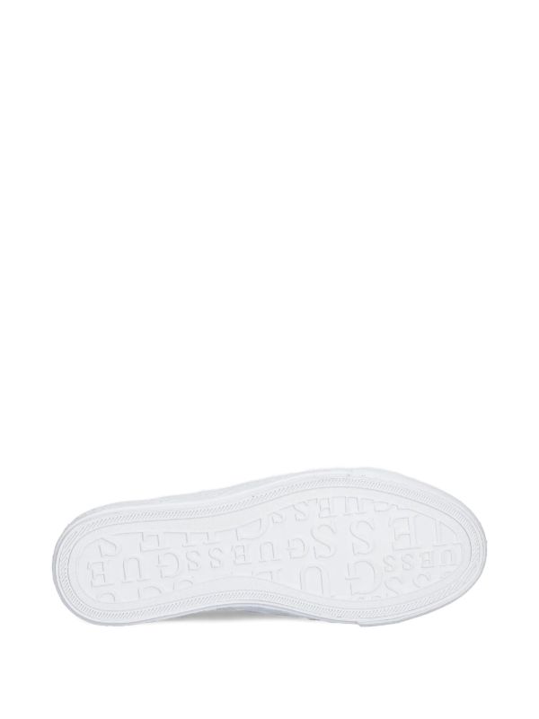 GUESS Women’s Black Patent Monogram Lace-Up Sneakers