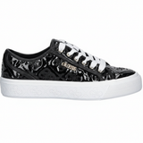 GUESS Women’s Black Patent Monogram Lace-Up Sneakers